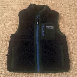Vineyard Vines Boys Super Shep Fleece Vest 2T Navy Green Sherpa